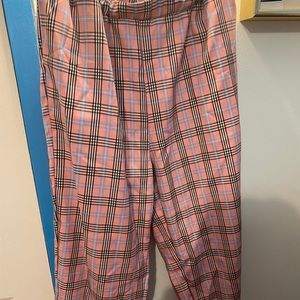 Baby Pink Plaid Pants